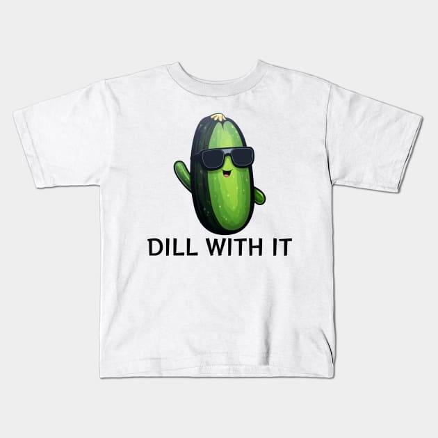 Funny Deal With It Pickle Kids T-Shirt by MugsForReal